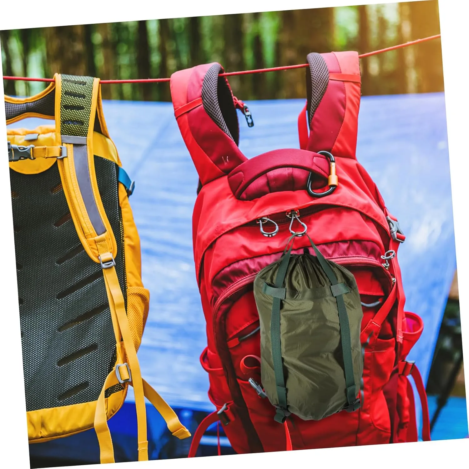 Compression Bag for Hiking Heavy Duty Tent Storage Bag Backing Fleece Liner Wearable Liner Lightweight