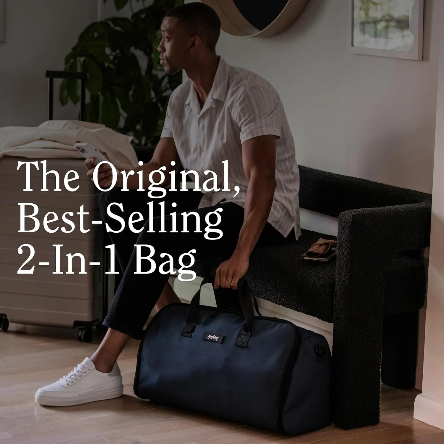 Convertible Garment Duffel Bag 45L – 2-in-1 Carry-On Suit Travel Bag with Wrinkle-Free Hanging Compartment, Shoe Pockets & Trolley Sleeve – Weekender for Business Trips, Weddings & Getaways – Hunter