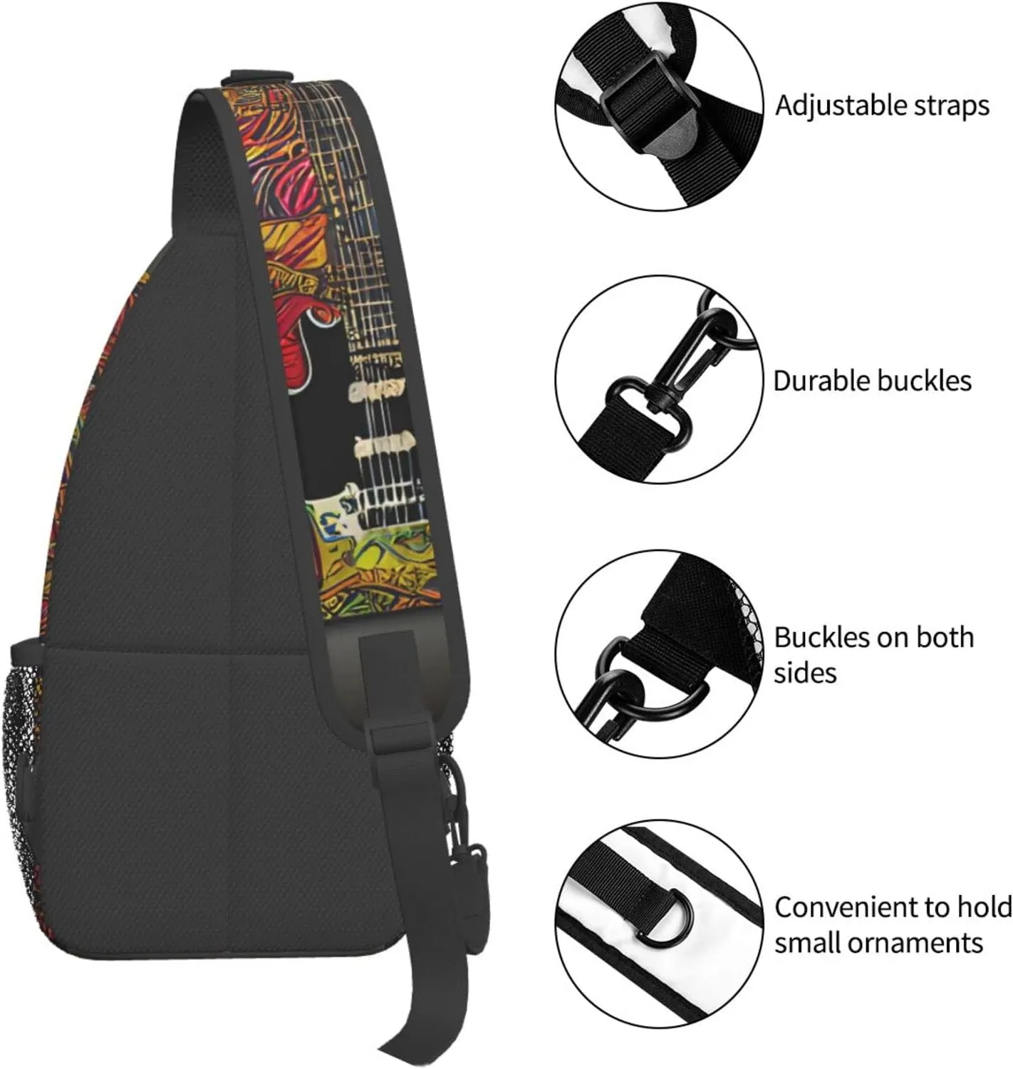 Cow Black Spot Unisex Crossbody Backpack Travel Hiking Casual Chest Bags Lightweight Fashion