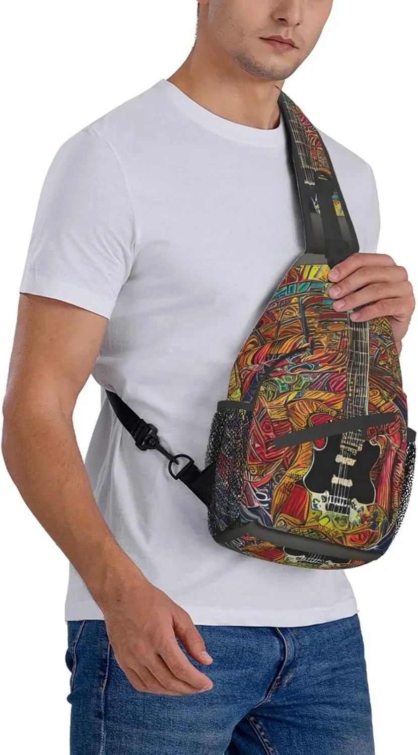 Cow Black Spot Unisex Crossbody Backpack Travel Hiking Casual Chest Bags Lightweight Fashion