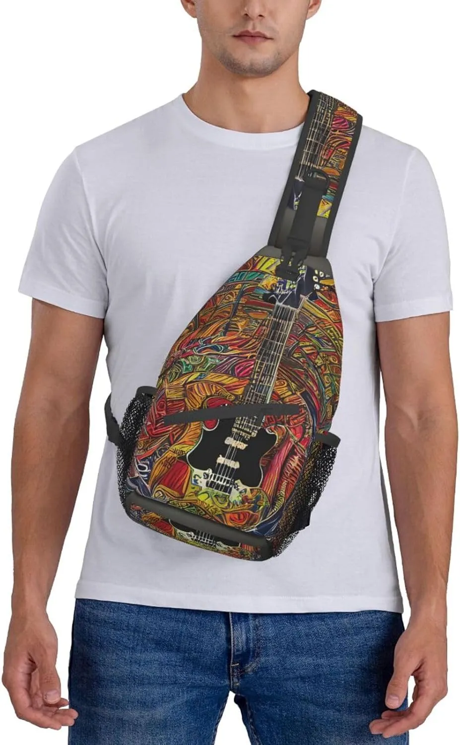 Cow Black Spot Unisex Crossbody Backpack Travel Hiking Casual Chest Bags Lightweight Fashion