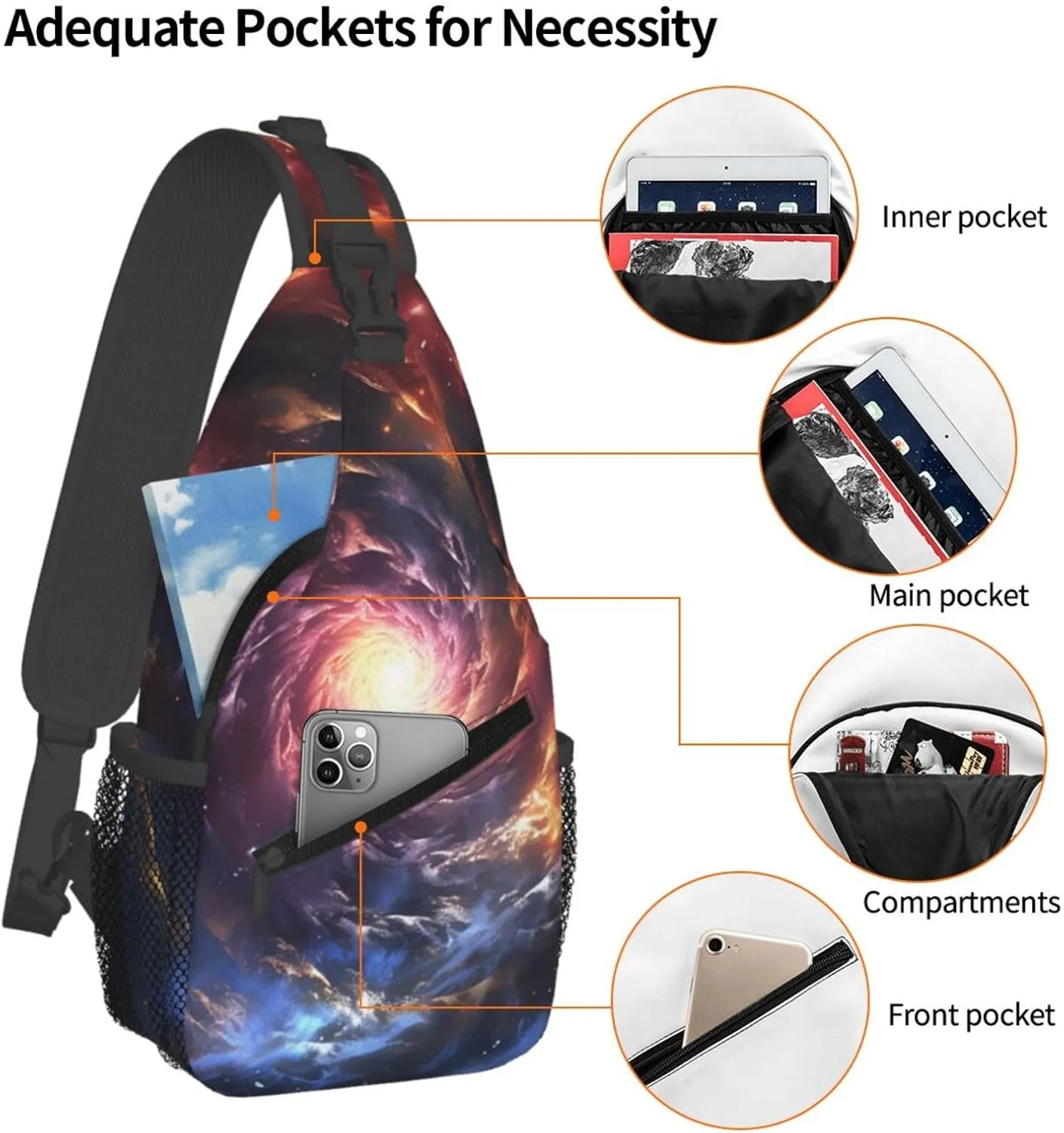Cross Chest Bag Sling Backpack Deer Animal Sling Bag Crossbody Shoulder Bag Travel Hiking Daypack