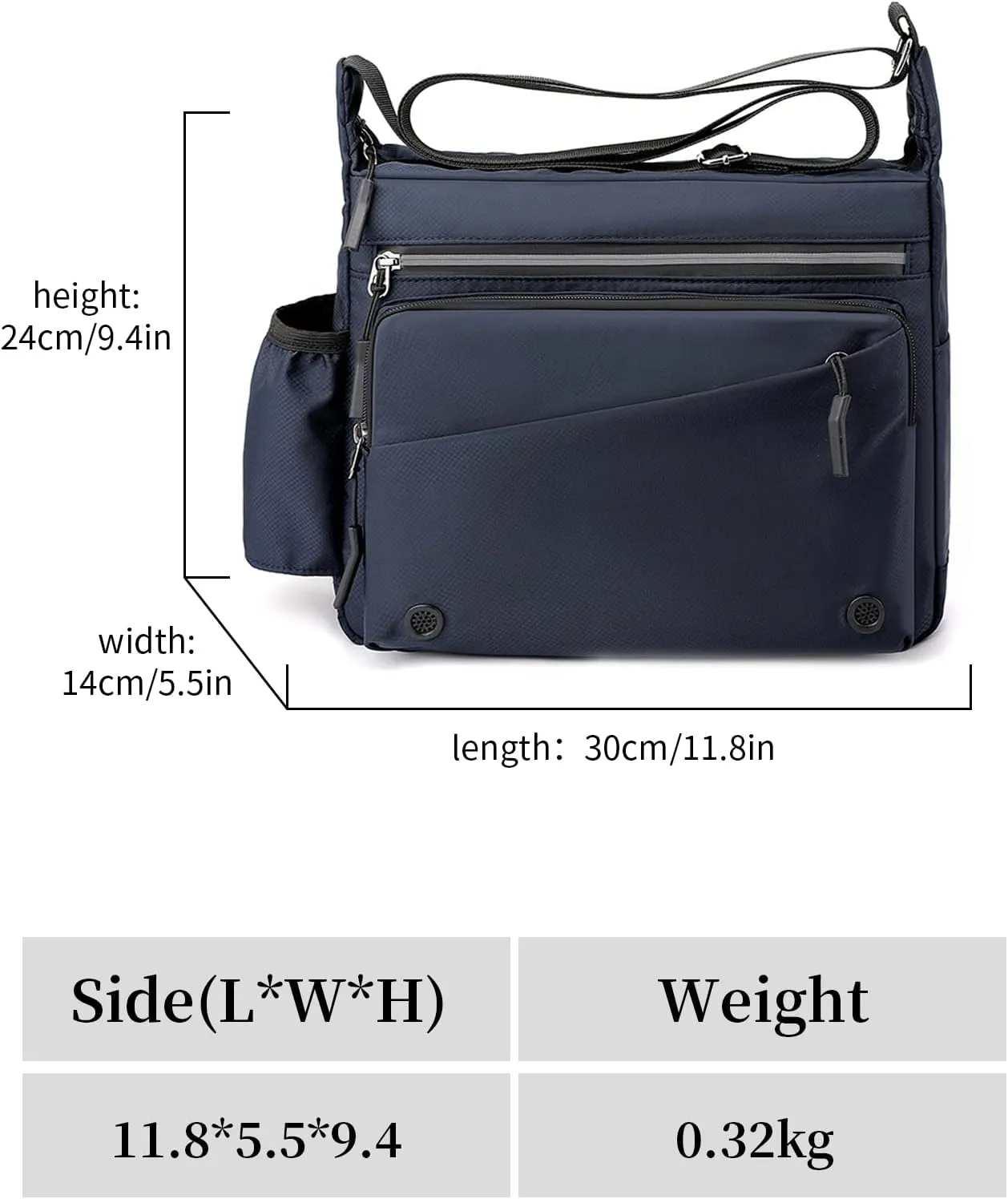Crossbody Bag for Men Multipockets Shoulder Bags Nylon Lightweight Messenger Bags for Work