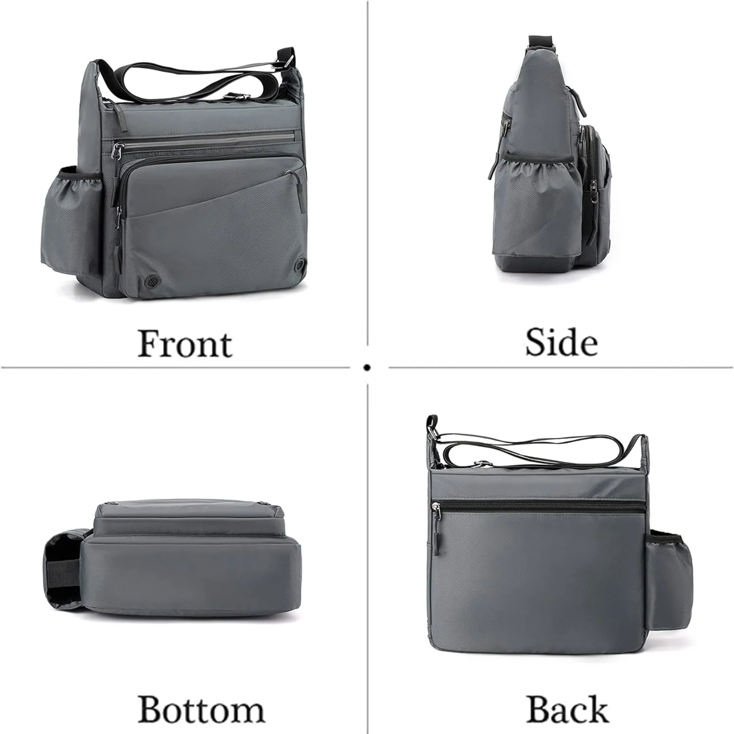 Crossbody Bag for Men Multipockets Shoulder Bags Nylon Lightweight Messenger Bags for Work