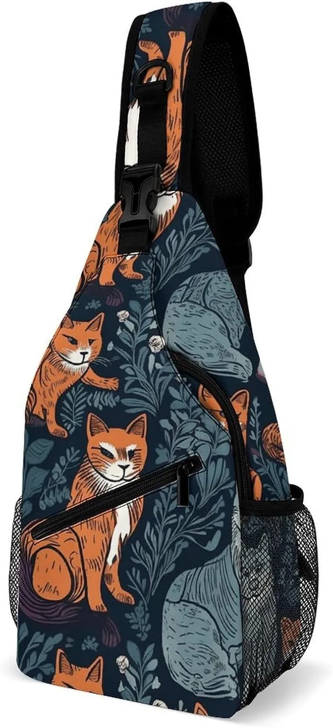 Crossbody Bag for Women Men Chest Bag Cartoon Santa Claus Sling Bag Crossbody Shoulder Bag Sling Backpack