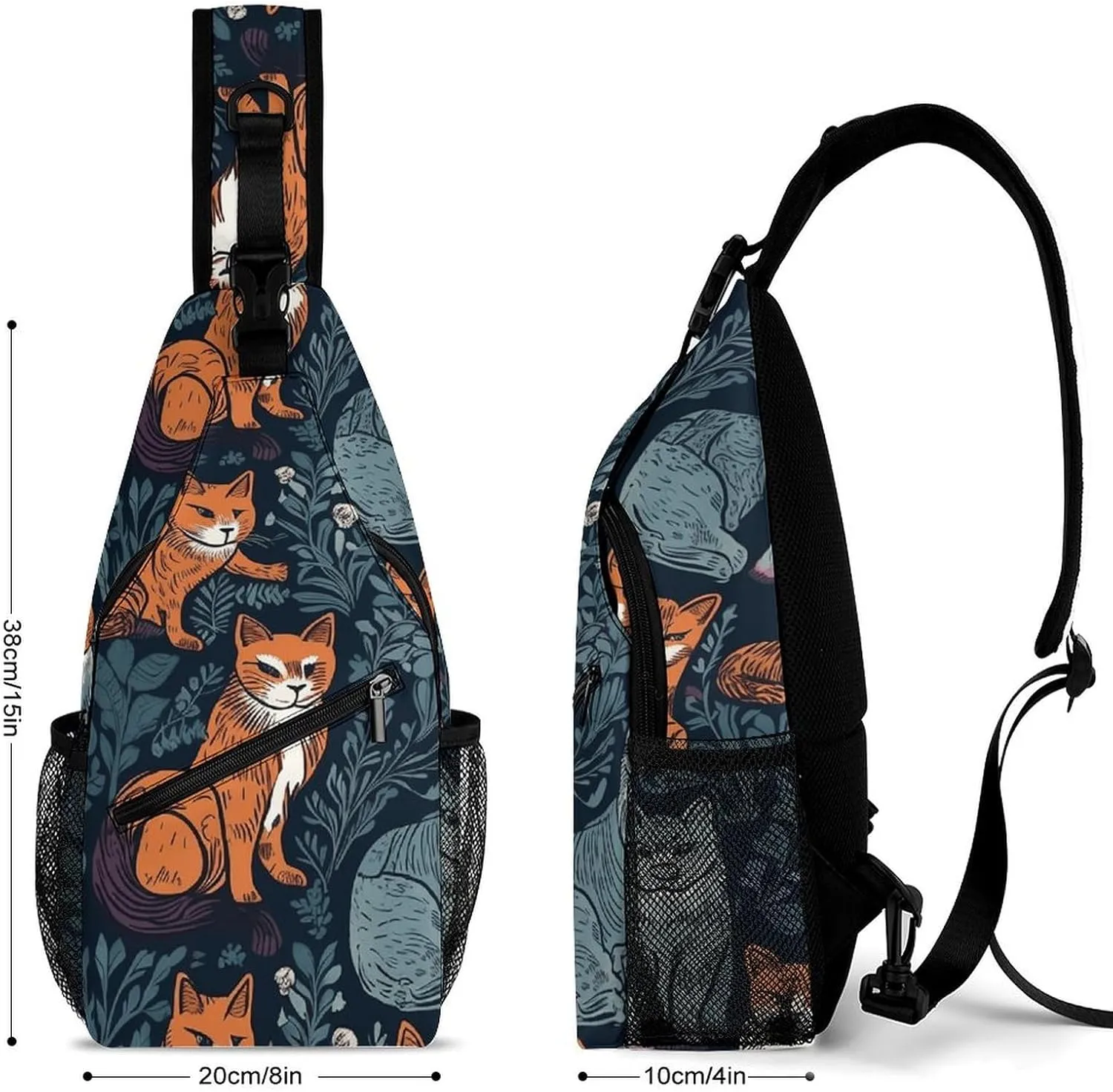 Crossbody Bag for Women Men Chest Bag Cartoon Santa Claus Sling Bag Crossbody Shoulder Bag Sling Backpack