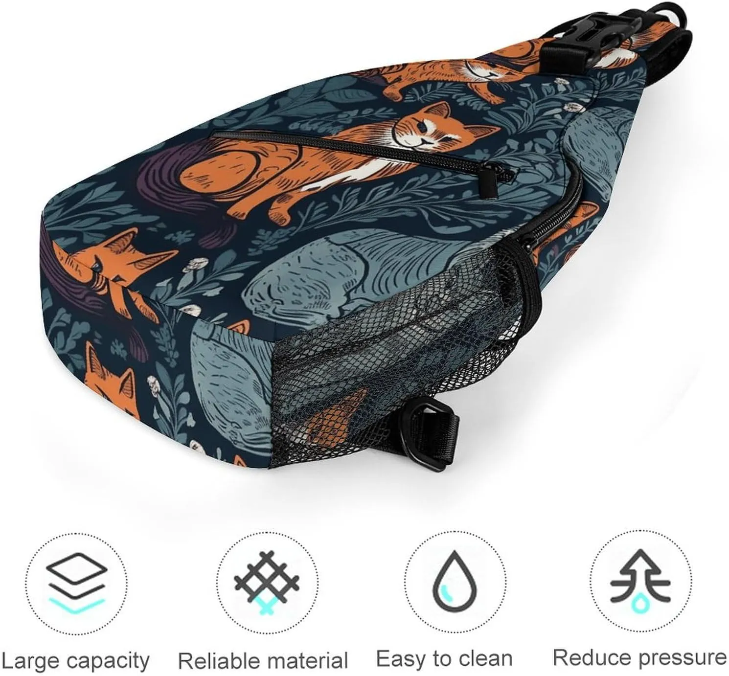 Crossbody Bag for Women Men Chest Bag Cartoon Santa Claus Sling Bag Crossbody Shoulder Bag Sling Backpack