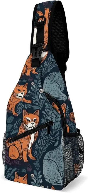 Crossbody Bag for Women Men Chest Bag Cartoon Santa Claus Sling Bag Crossbody Shoulder Bag Sling Backpack