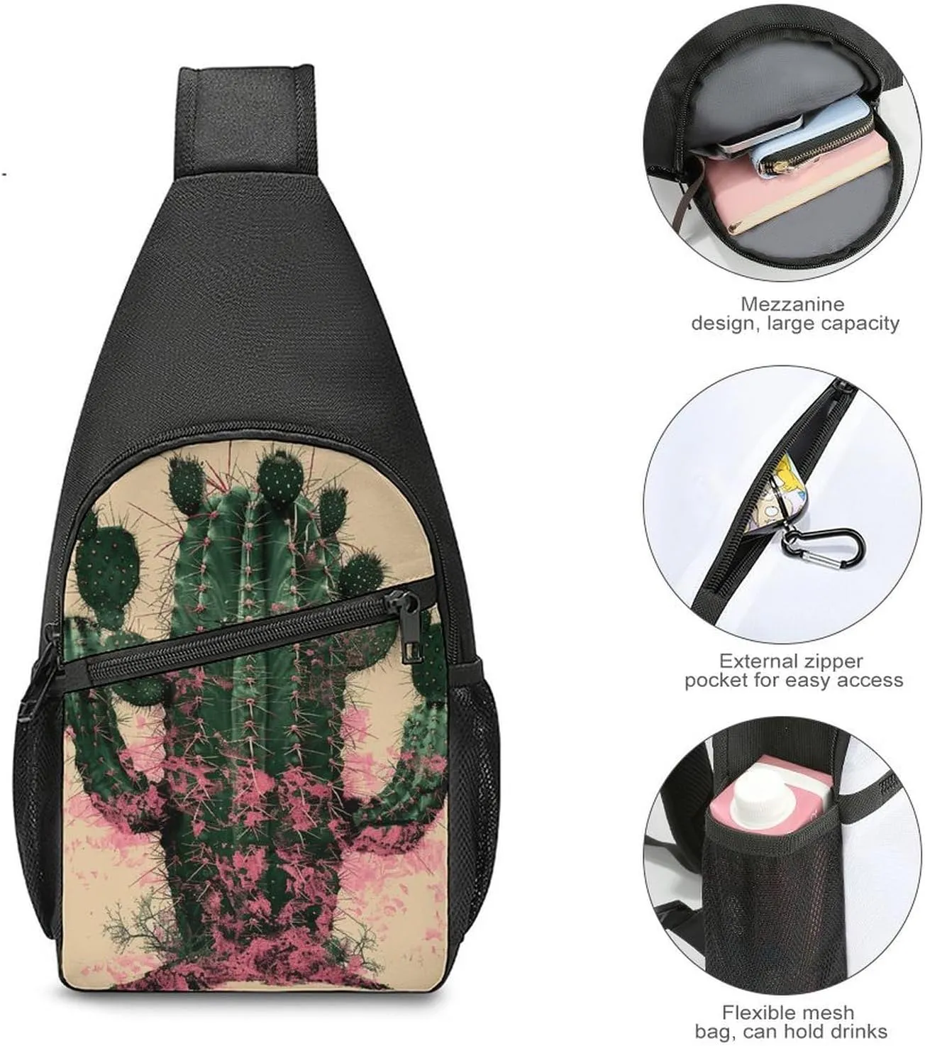Crossbody Bag for Women Men Sling Bag Next to The Table Chest Bag Crossbody Adjustable Shoulder Bag