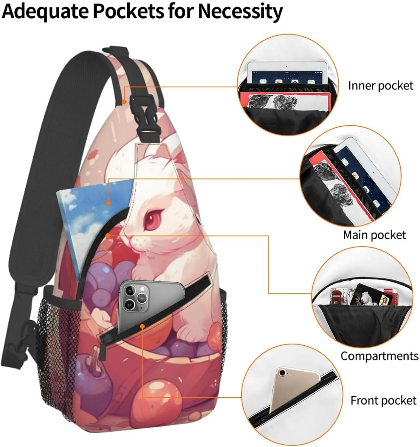 Crossbody Bags for Women Men Trendy Sling Bag Casual Chest Bag Hand Drawn Yellow Tree Shoulder Bag for Travel Sport