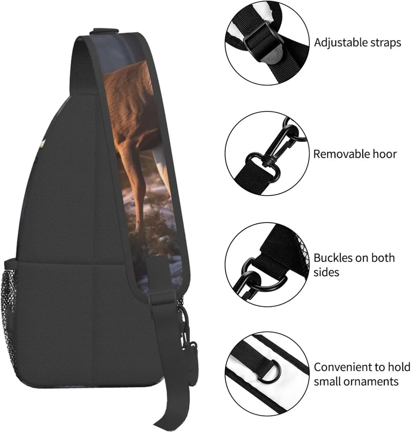 Crossbody Bags for Women Men Trendy Sling Bag Casual Chest Bag Heart Tree Shoulder Bag for Travel Sport