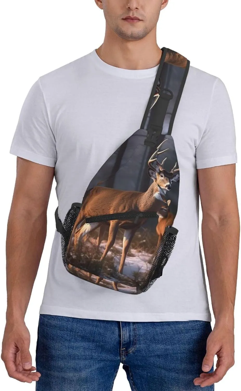 Crossbody Bags for Women Men Trendy Sling Bag Casual Chest Bag Heart Tree Shoulder Bag for Travel Sport