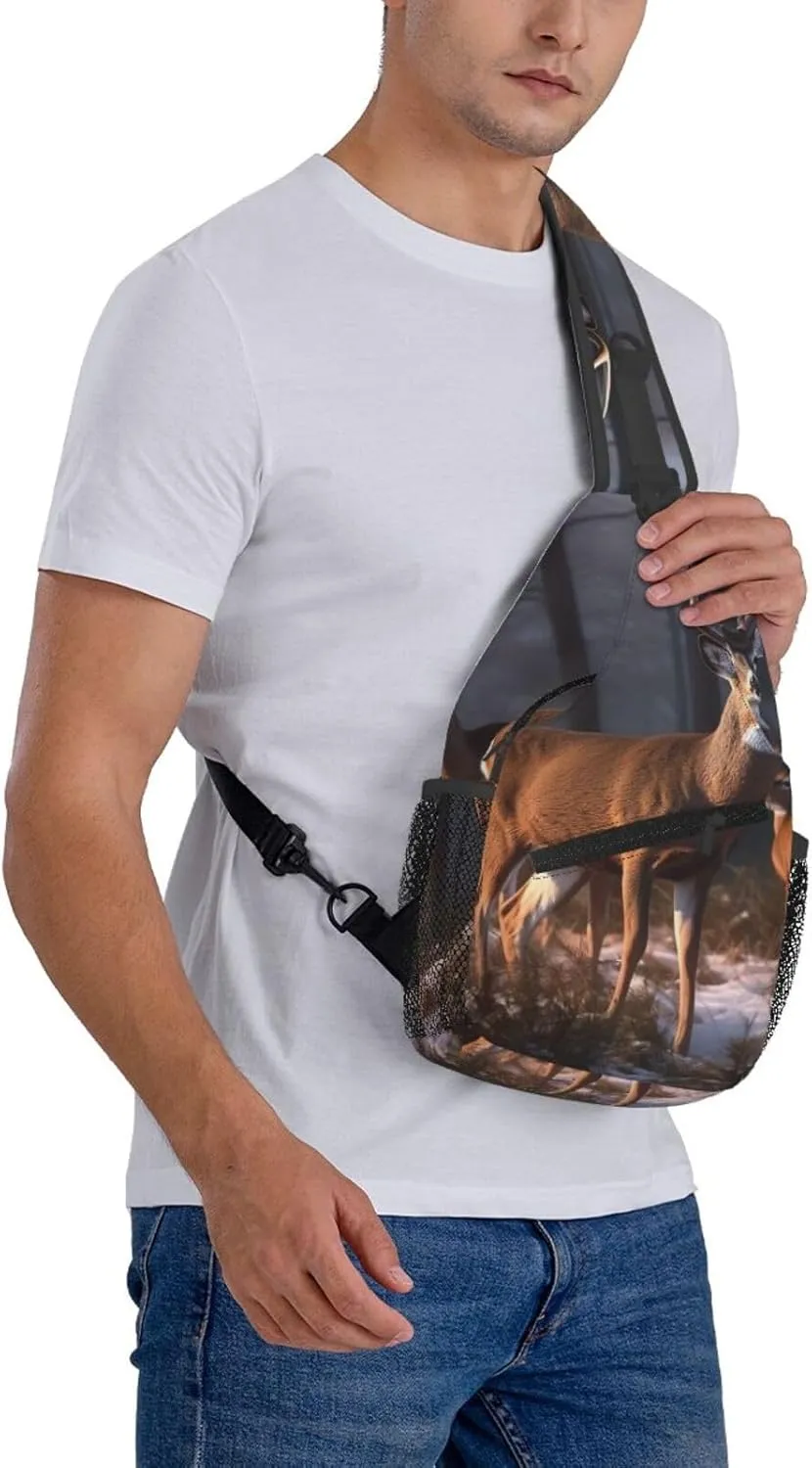 Crossbody Bags for Women Men Trendy Sling Bag Casual Chest Bag Heart Tree Shoulder Bag for Travel Sport