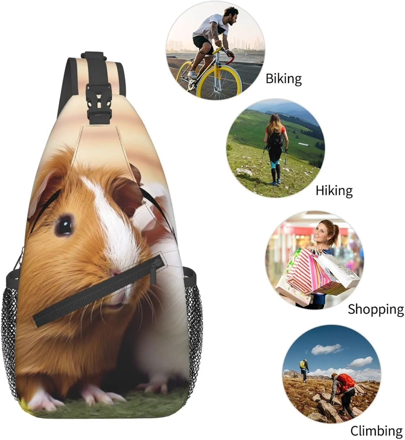 Crossbody Bags for Women Men Trendy Sling Bag Casual Chest Bag Japanese Crane Shoulder Bag for Travel Sport
