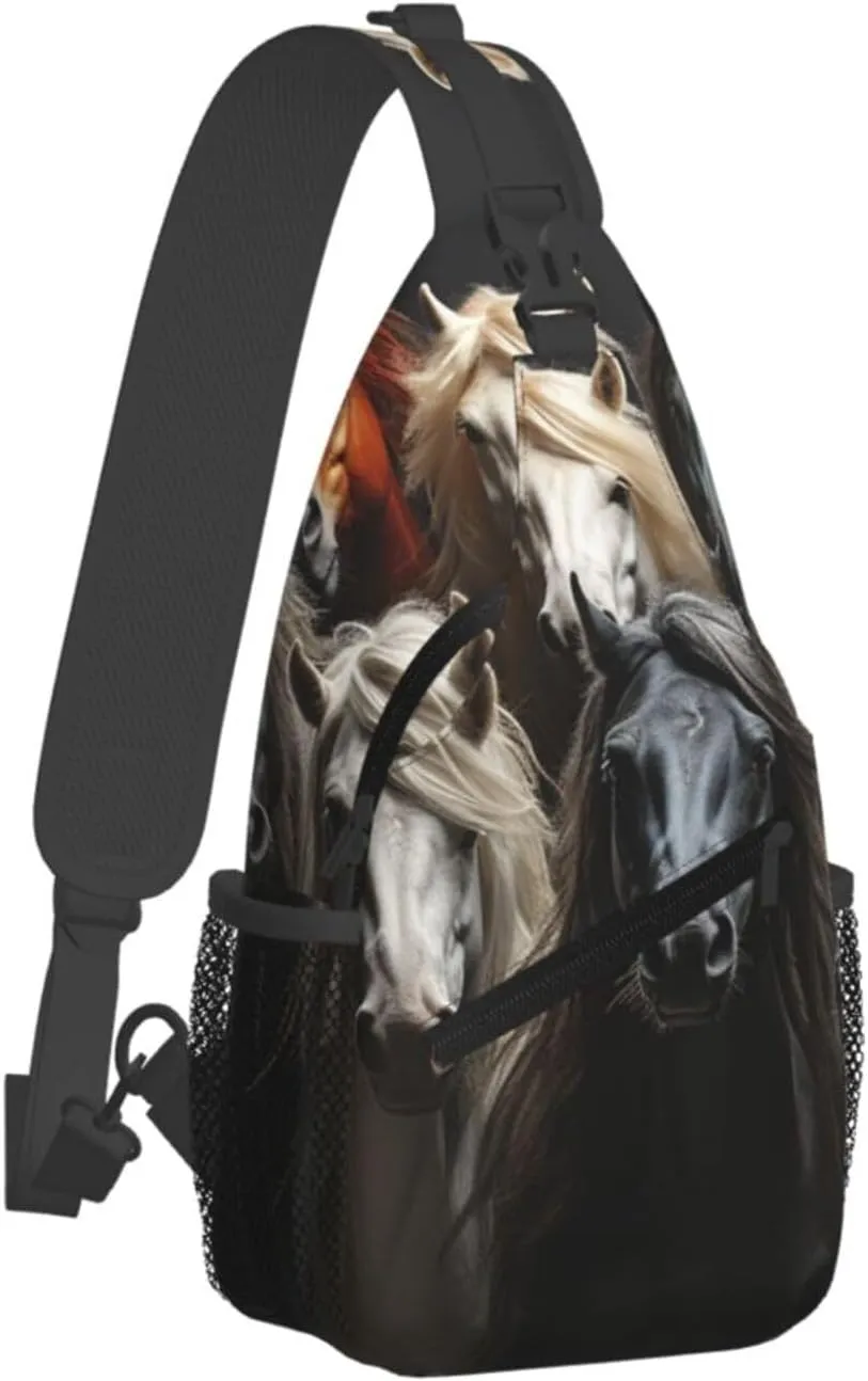 Crossbody Bags for Women Men Trendy Sling Bag Casual Chest Bag Mosaic Collage Shoulder Bag for Travel Sport