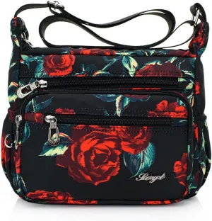 Crossbody Bags for Women Multi Pocket Shoulder Bag Waterproof Nylon Messenger Purses and Handbags