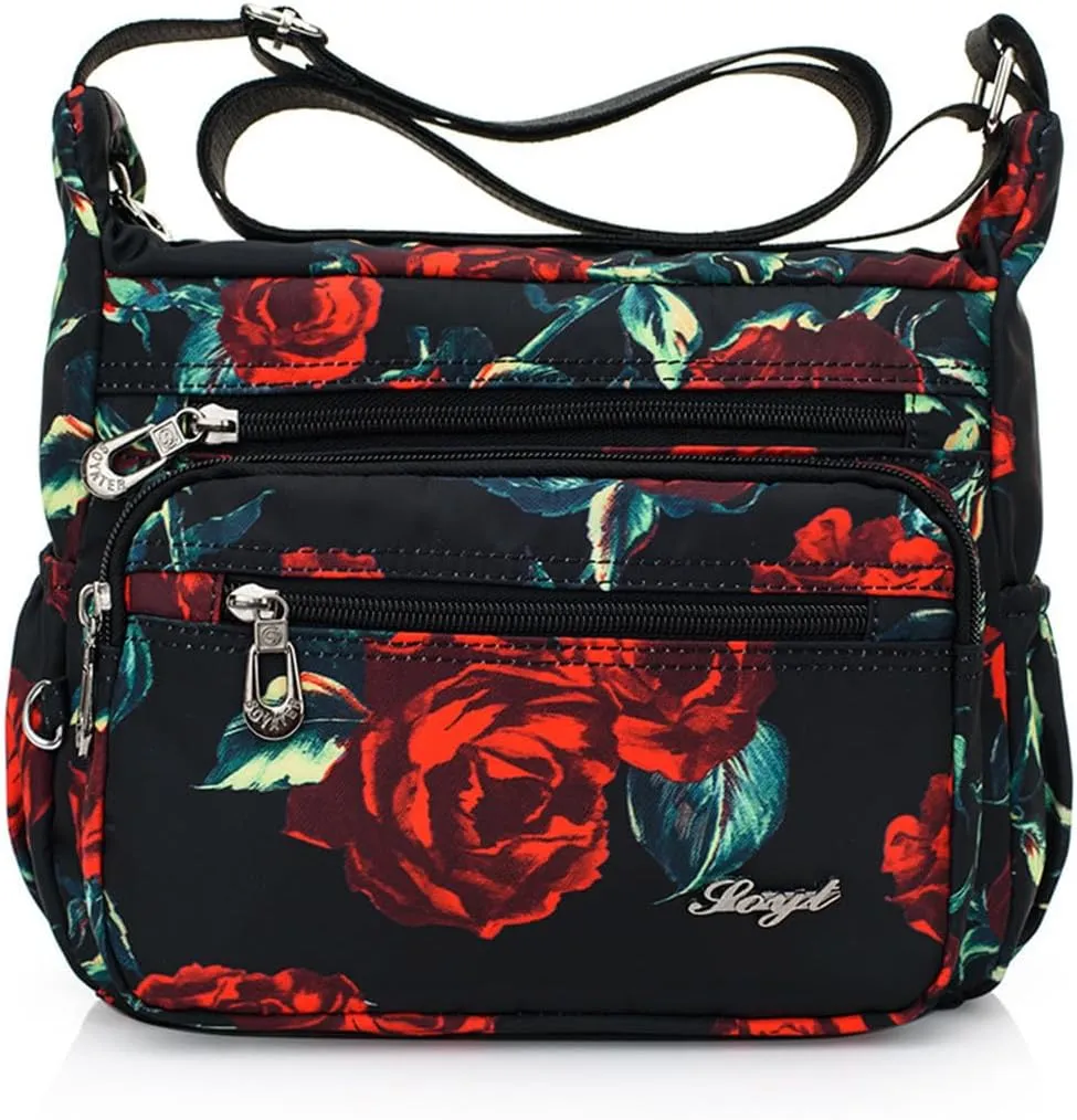 Crossbody Bags for Women Multi Pocket Shoulder Bag Waterproof Nylon Messenger Purses and Handbags