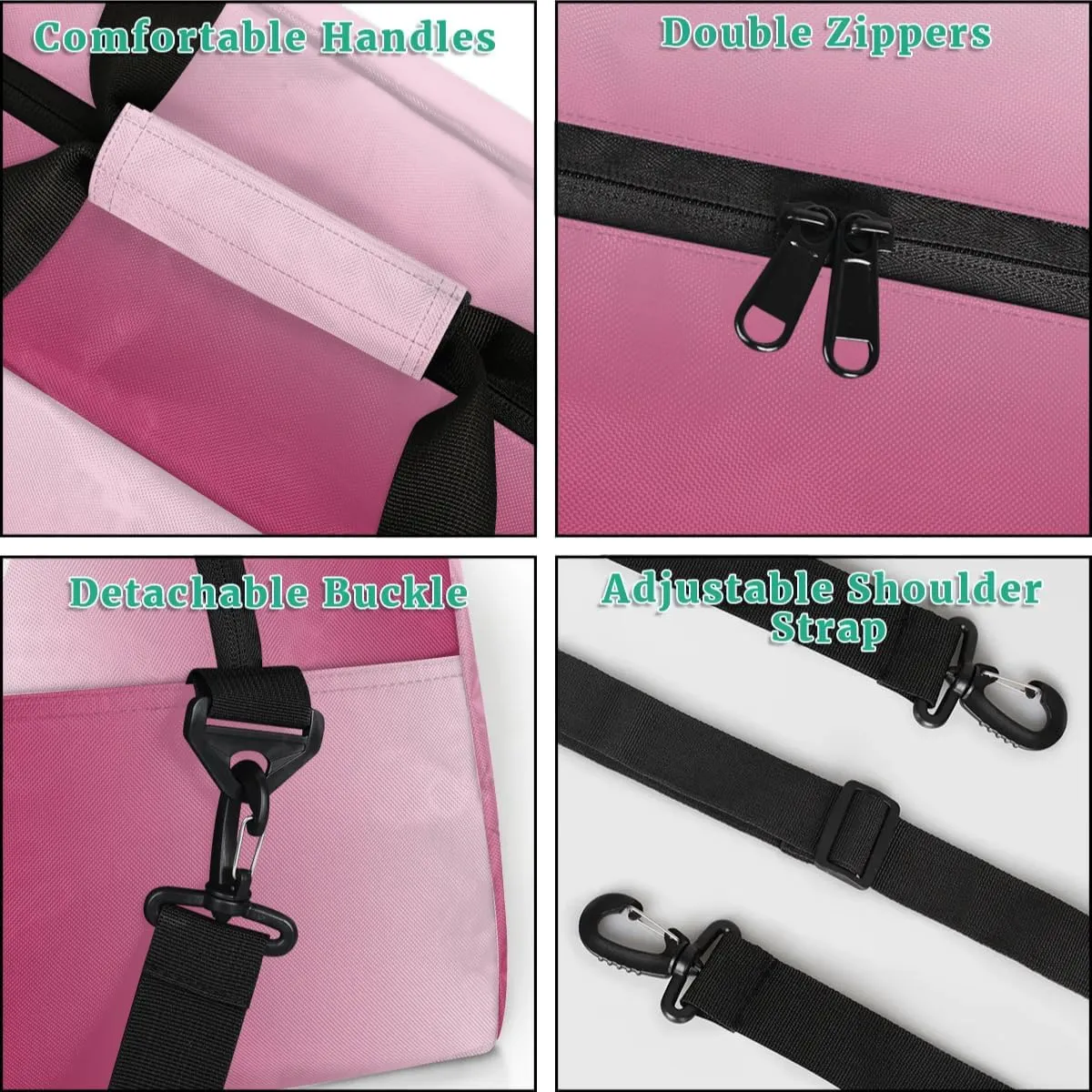 Custom Dance Bag Personalized Duffel Dance Bags Gymnastics Sport Bag Waterproof Carry on Travel Bag Overnight Weekender Bags, Dark Pink Gradient