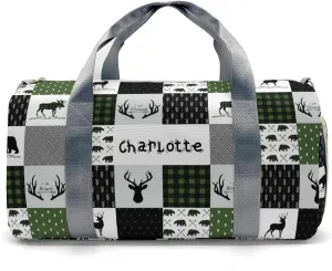 Custom Duffel Bag Woodland Deer Bear Plaid Adventure Awaits: Best Travel Bags for Hiking and Sports