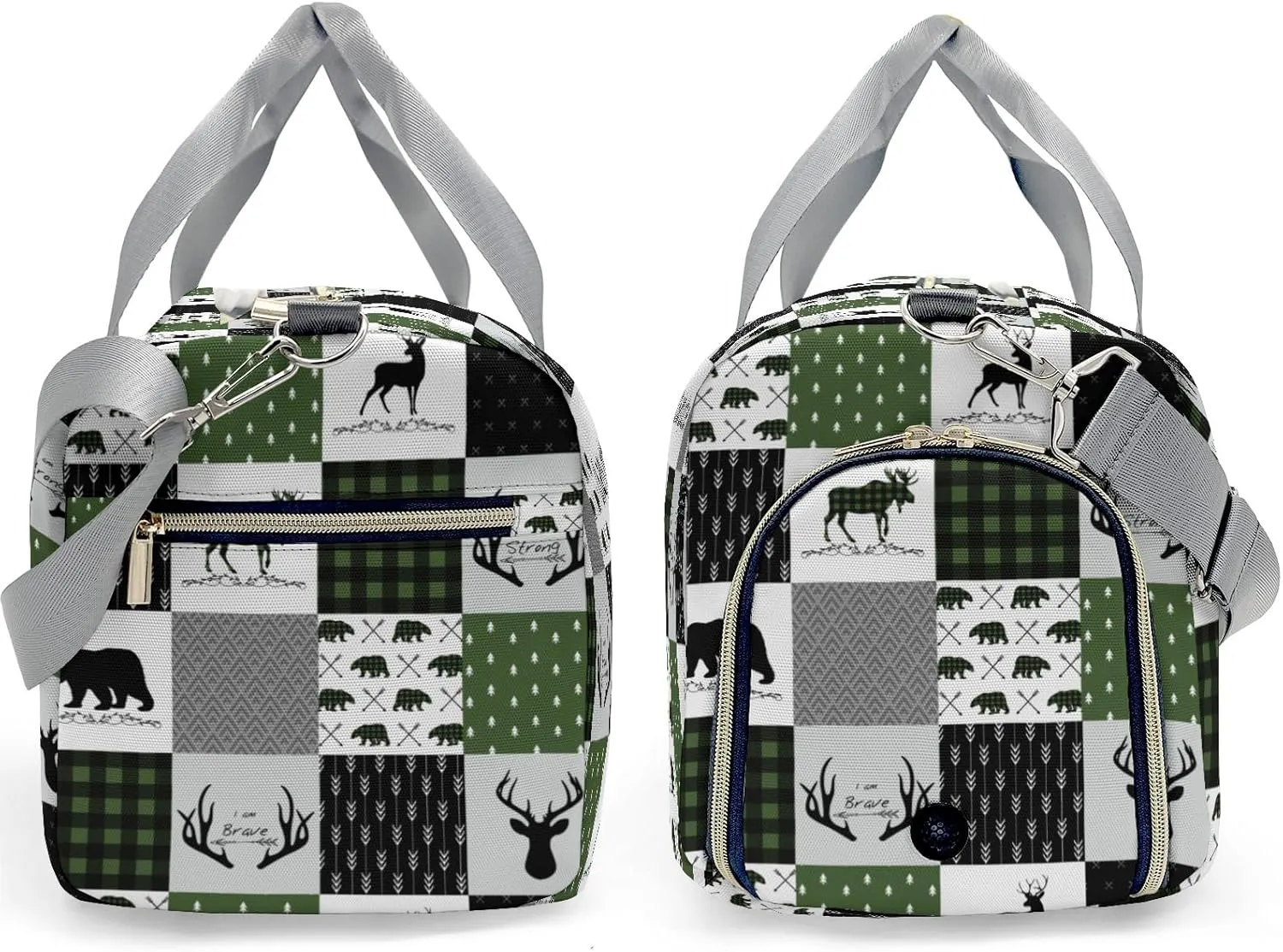 Custom Duffel Bag Woodland Deer Bear Plaid Adventure Awaits: Best Travel Bags for Hiking and Sports