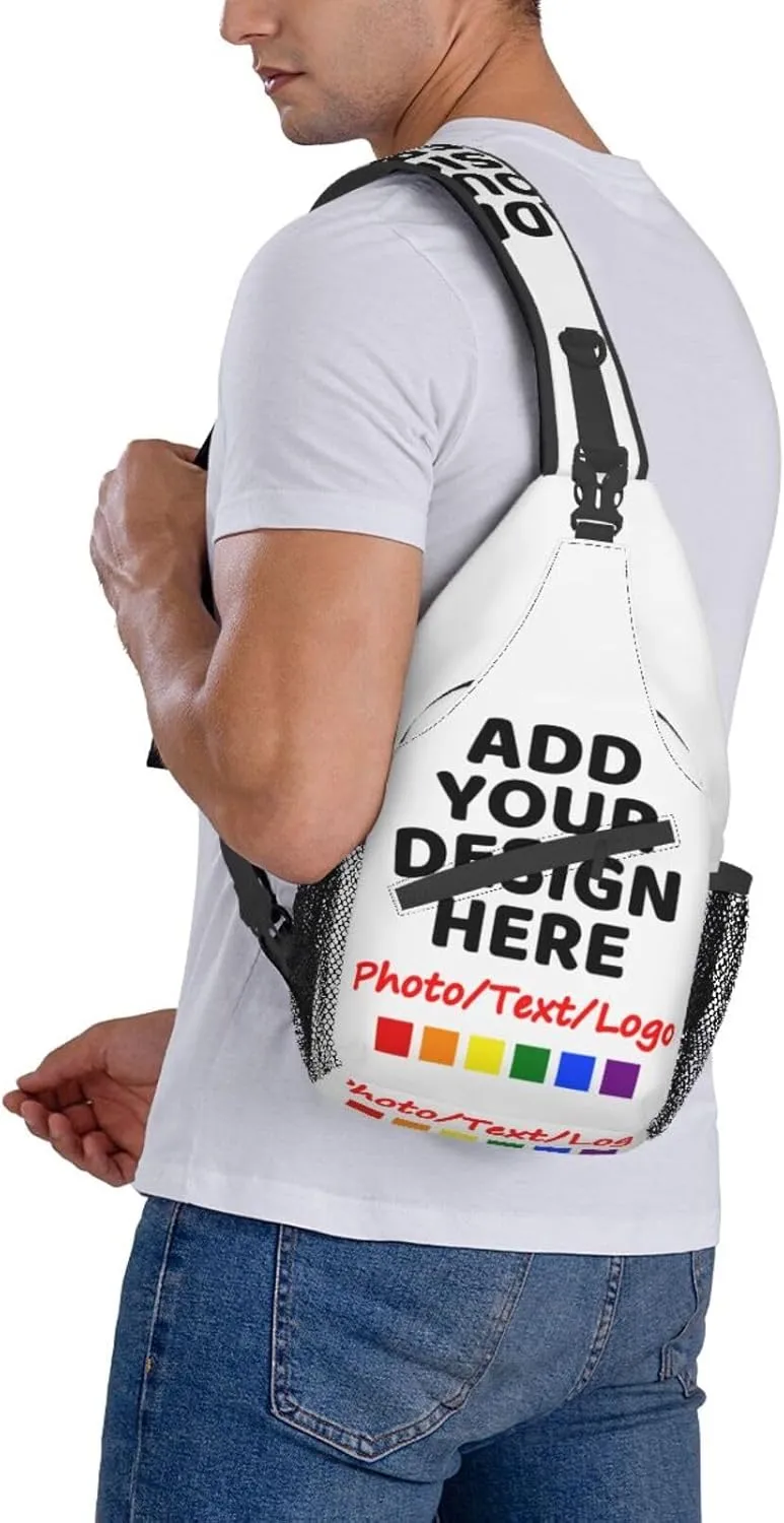 Custom Sling Bag Custom Bags Personalized Shoulder Daypacks Crossbody Bags Chest Bag Travel Hiking Daypack For Men Women