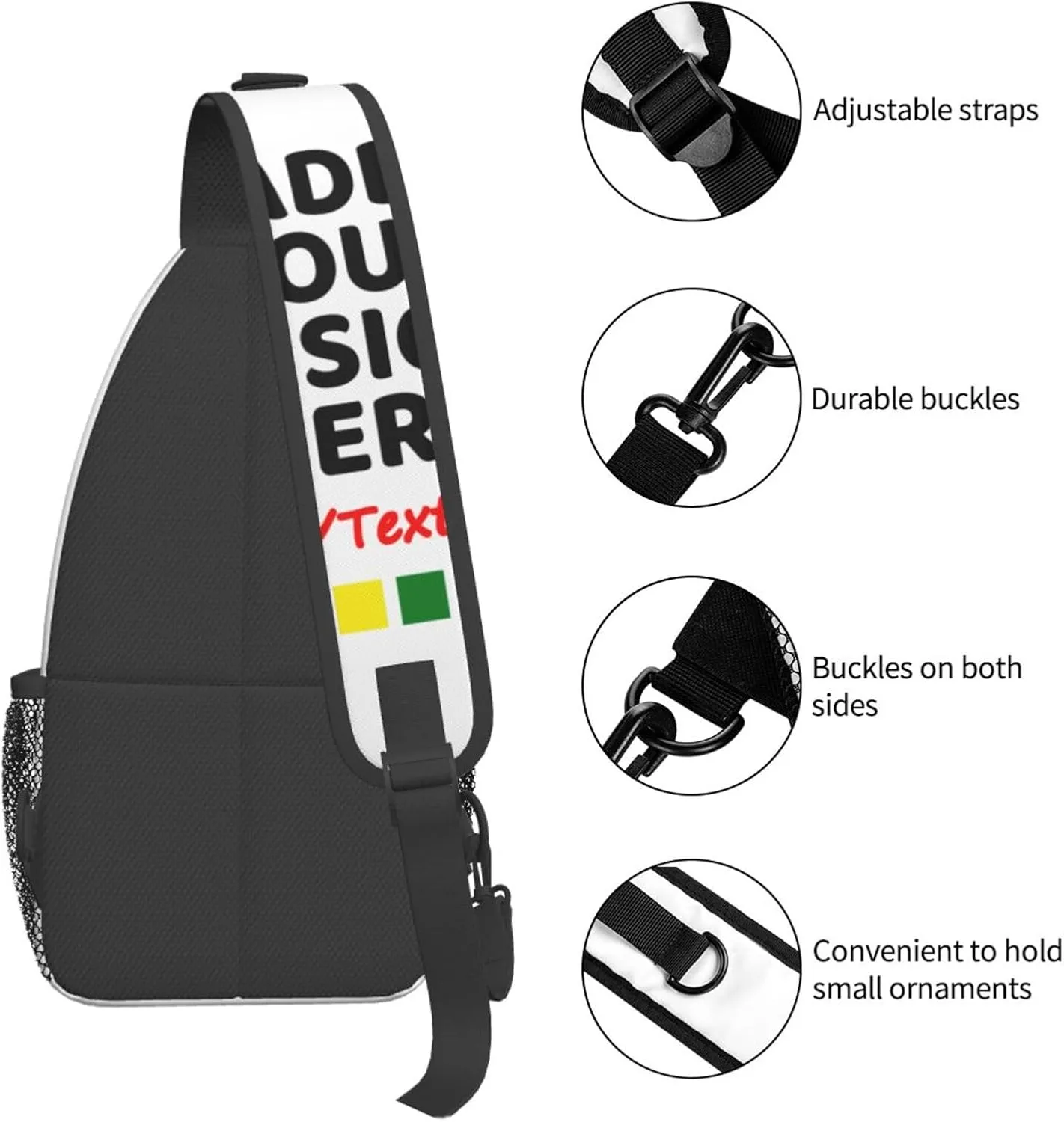 Custom Sling Bag Custom Bags Personalized Shoulder Daypacks Crossbody Bags Chest Bag Travel Hiking Daypack For Men Women