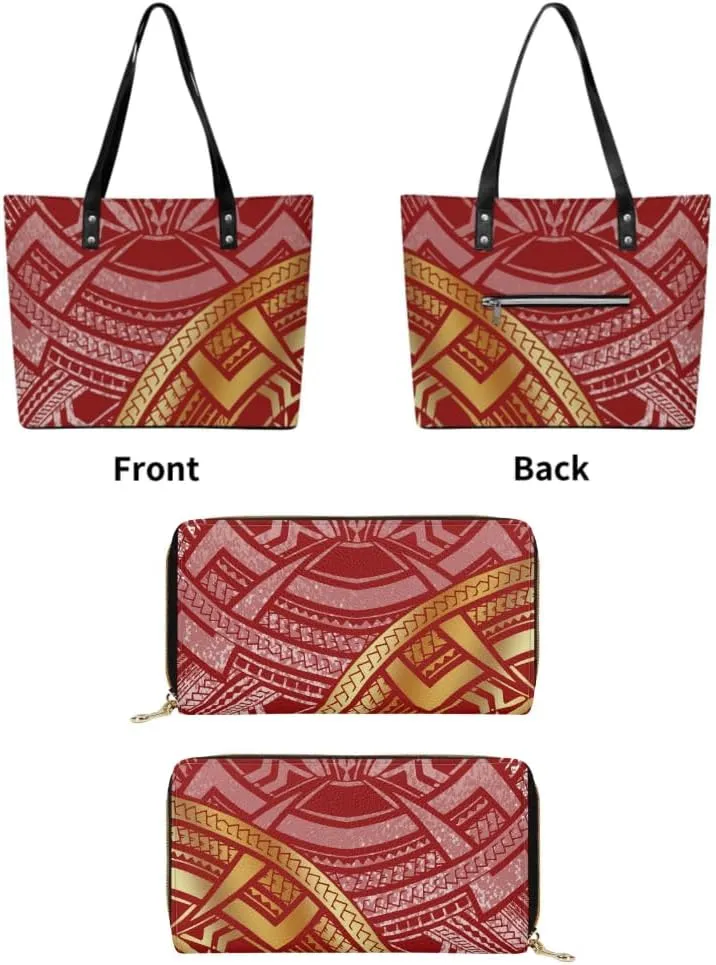 Custom Women'S Bags Large Capacity Appear Stylish Shoulder Bags Polynesian Vintage Art Women'S Totes And Purses