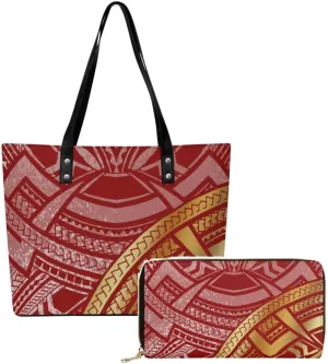 Custom Women'S Bags Large Capacity Appear Stylish Shoulder Bags Polynesian Vintage Art Women'S Totes And Purses
