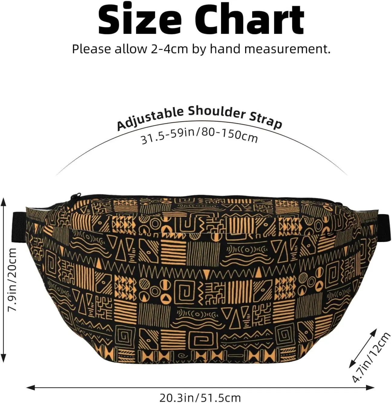 Cute African Tribes Bags for Women Men Crossbody Waist Bag With Adjustable Strap Fanny Pack