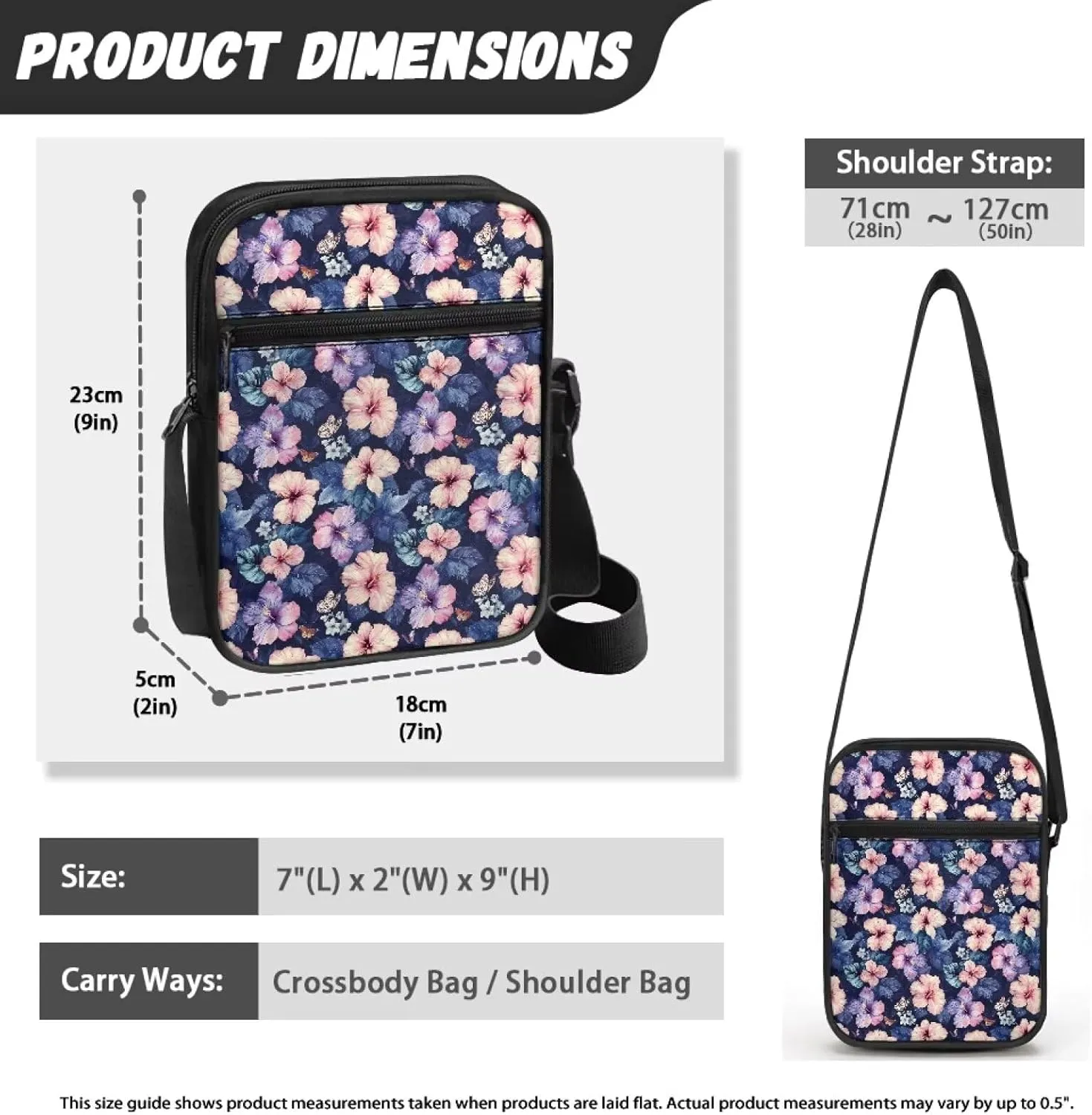 Cute Crossbody Messenger Bags Sling Purses for Women Trendy with Zipper