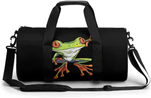 Cute Frog Novelty Large Duffel Bag Lightweight Gym Bag Travel Tote Bags