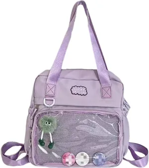 Cute Ita Bag Backpack Multi-Purpose Shoulder Messenger Tote Hand Bag Purse Kawaii Anime Pin Display Bag for Cosplay
