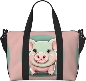 Cute Long Ear Pig Printingtravel Gym Bag For Tote Bag Carry On Luggage Sport Duffle