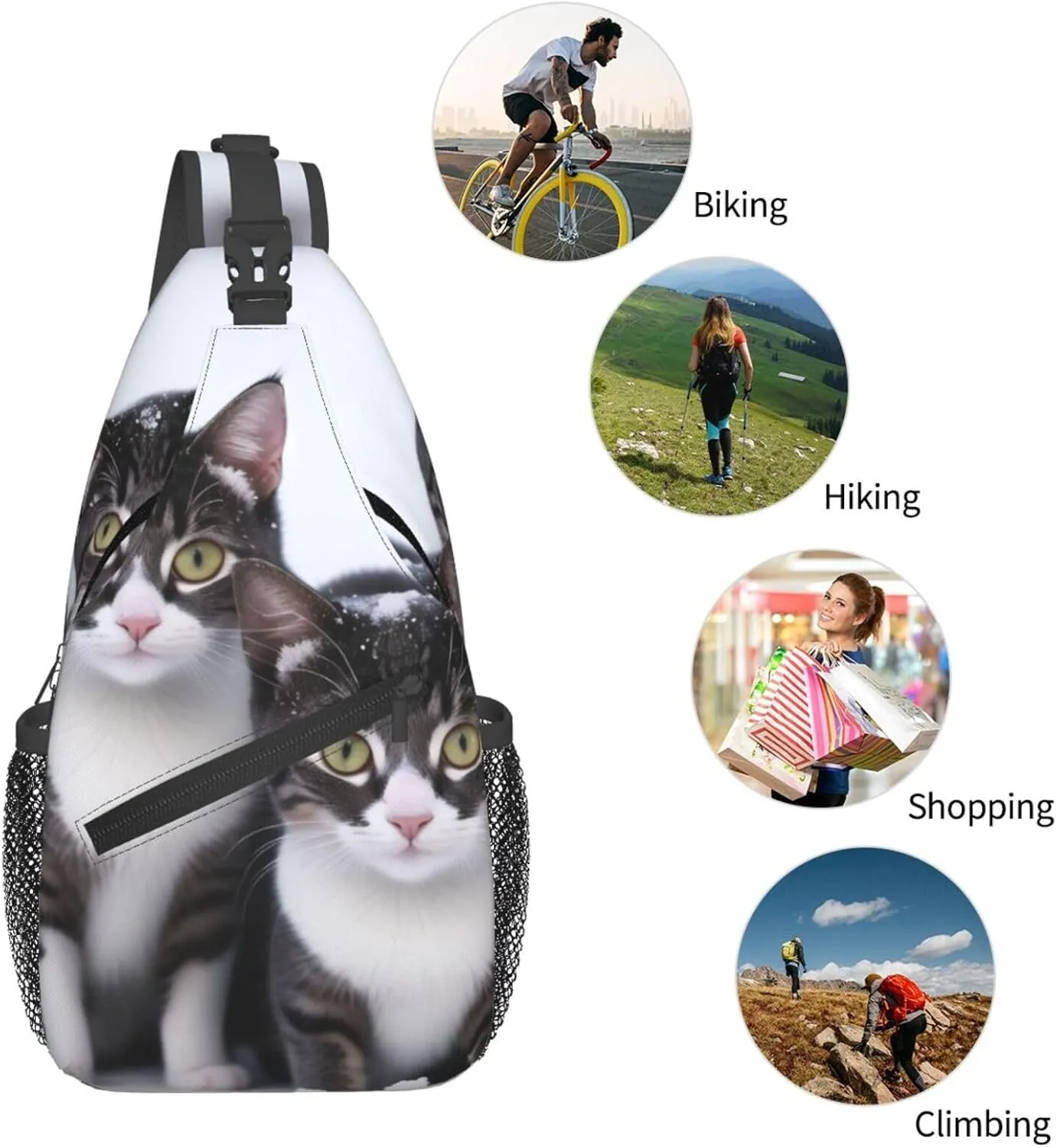 Cute Owl Sling Bag For Women Mencross Sling Bag Fashion Crossbody Shoulder Bag Chest Bag For Hiking Travel