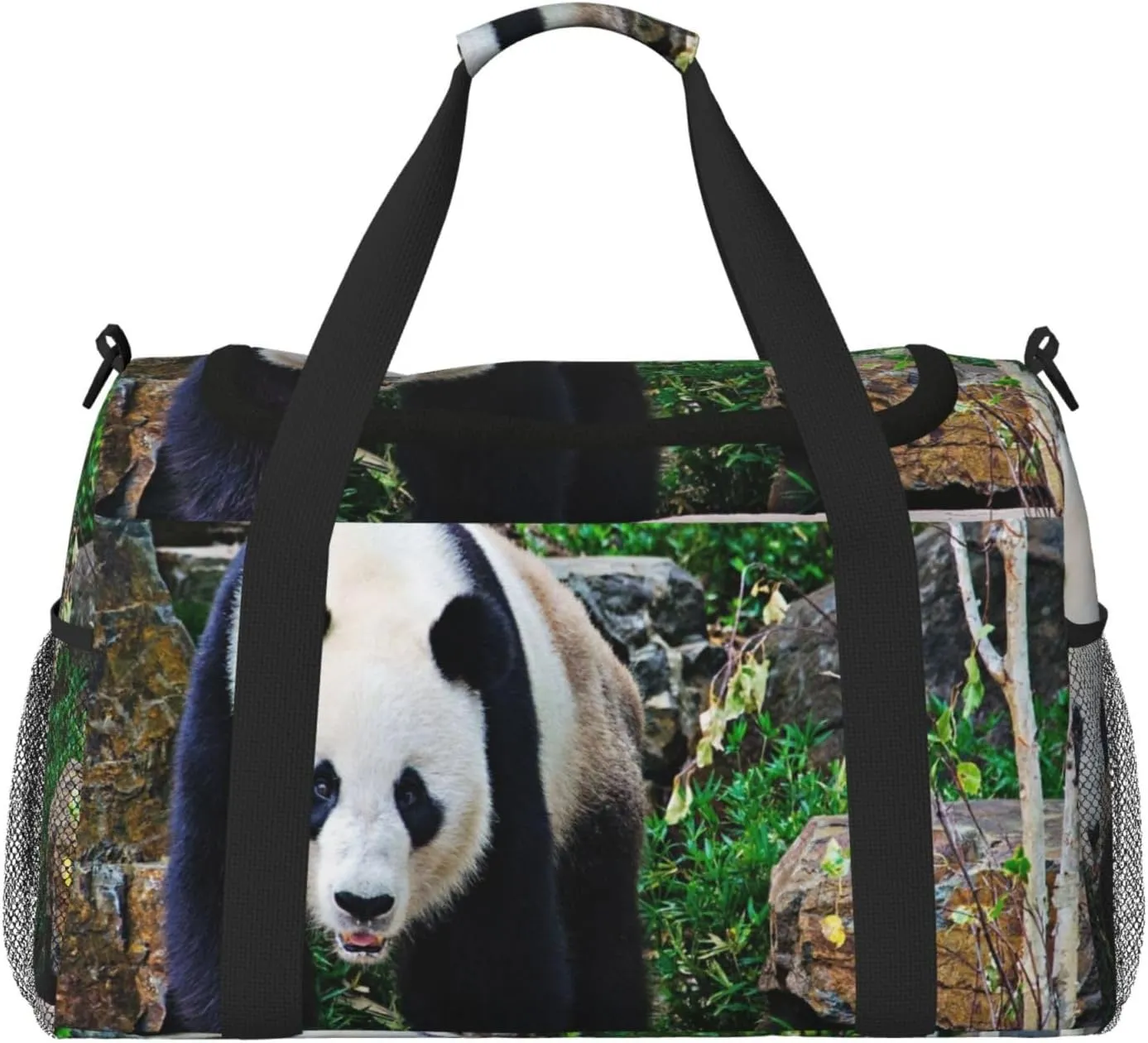 Cute Panda Travel Duffel Bag Large Foldable Waterproof Overnight Bag For Beach Swim Bags Pool Sports Gym