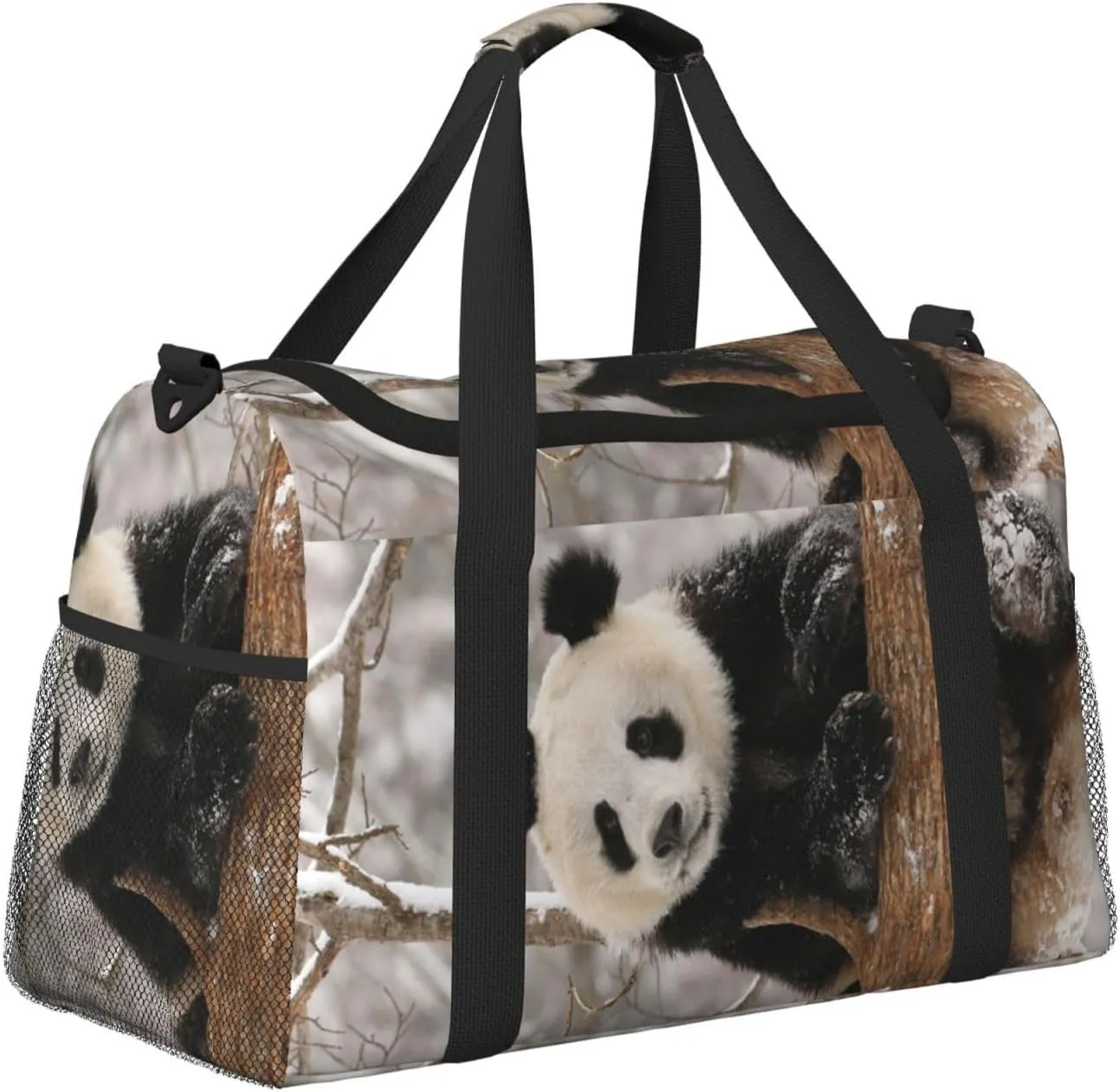 Cute Panda Travel Duffel Bag Large Foldable Waterproof Overnight Bag For Beach Swim Bags Pool Sports Gym