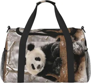 Cute Panda Travel Duffel Bag Large Foldable Waterproof Overnight Bag For Beach Swim Bags Pool Sports Gym