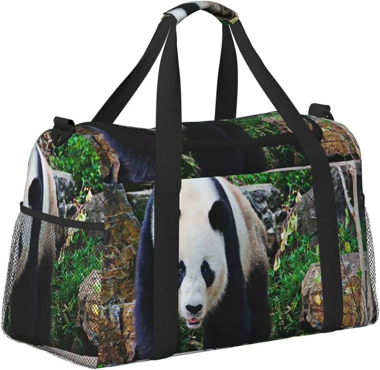 Cute Panda Travel Duffel Bag Large Foldable Waterproof Overnight Bag For Beach Swim Bags Pool Sports Gym