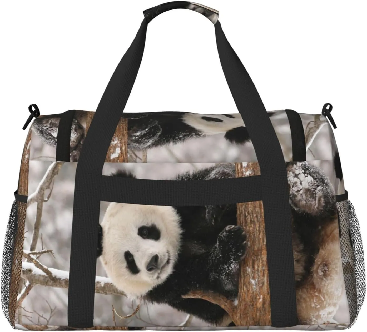 Cute Panda Travel Duffel Bag Large Foldable Waterproof Overnight Bag For Beach Swim Bags Pool Sports Gym