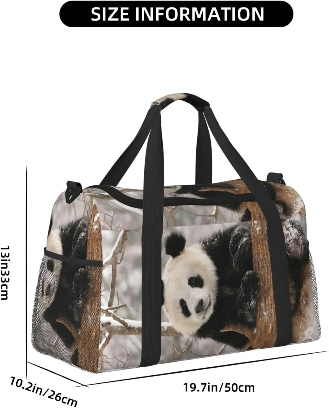 Cute Panda Travel Duffel Bag Large Foldable Waterproof Overnight Bag For Beach Swim Bags Pool Sports Gym