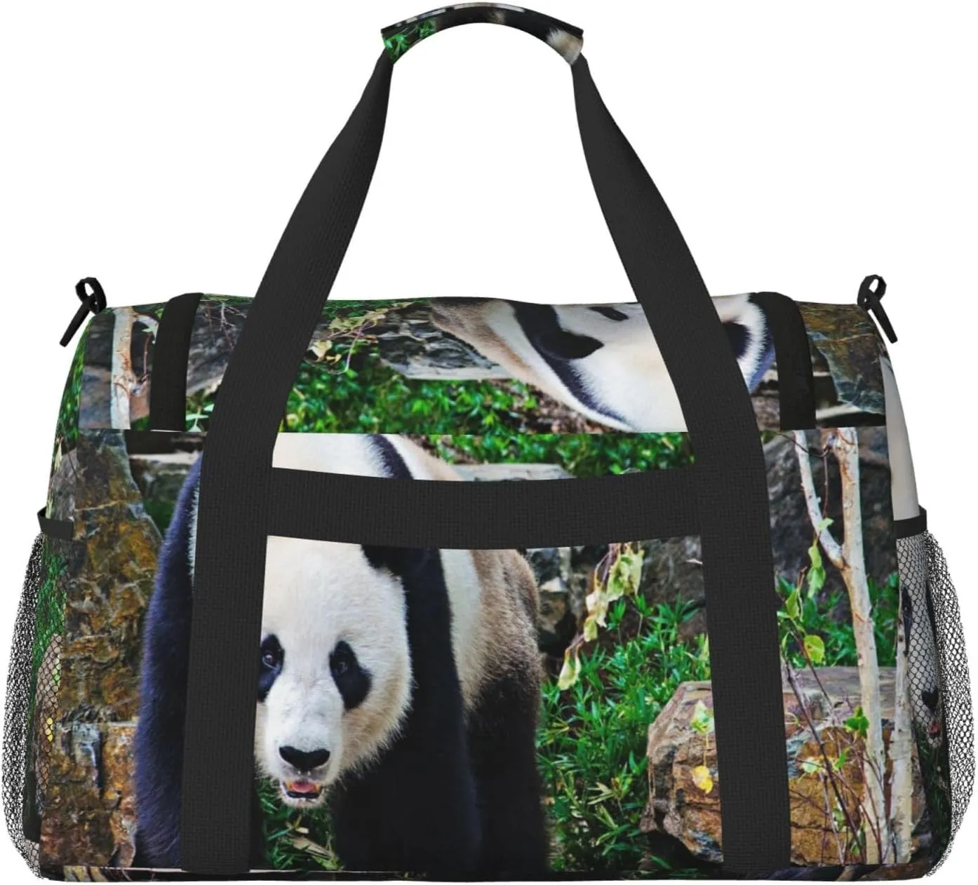 Cute Panda Travel Duffel Bag Large Foldable Waterproof Overnight Bag For Beach Swim Bags Pool Sports Gym