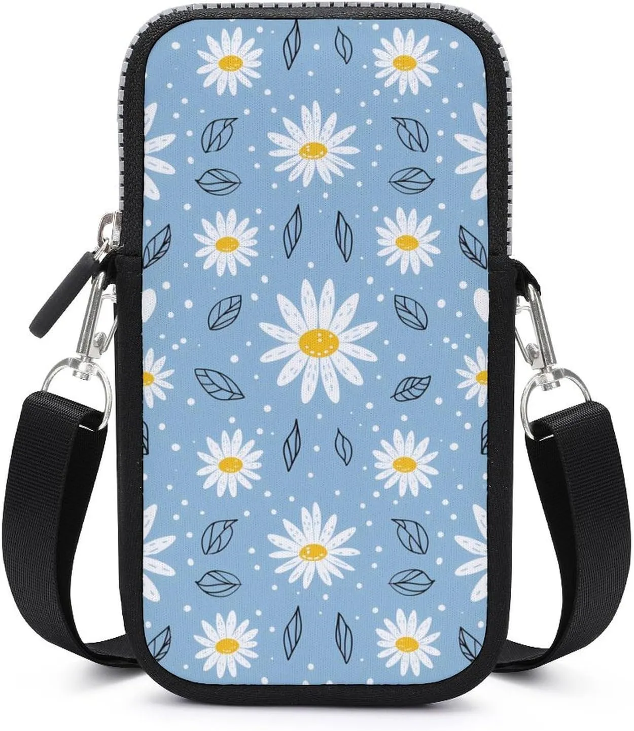 Daisy Flowers Small Crossbody Bags Cell Phone Purses Travel Pouch Shoulder Bag for Women Men