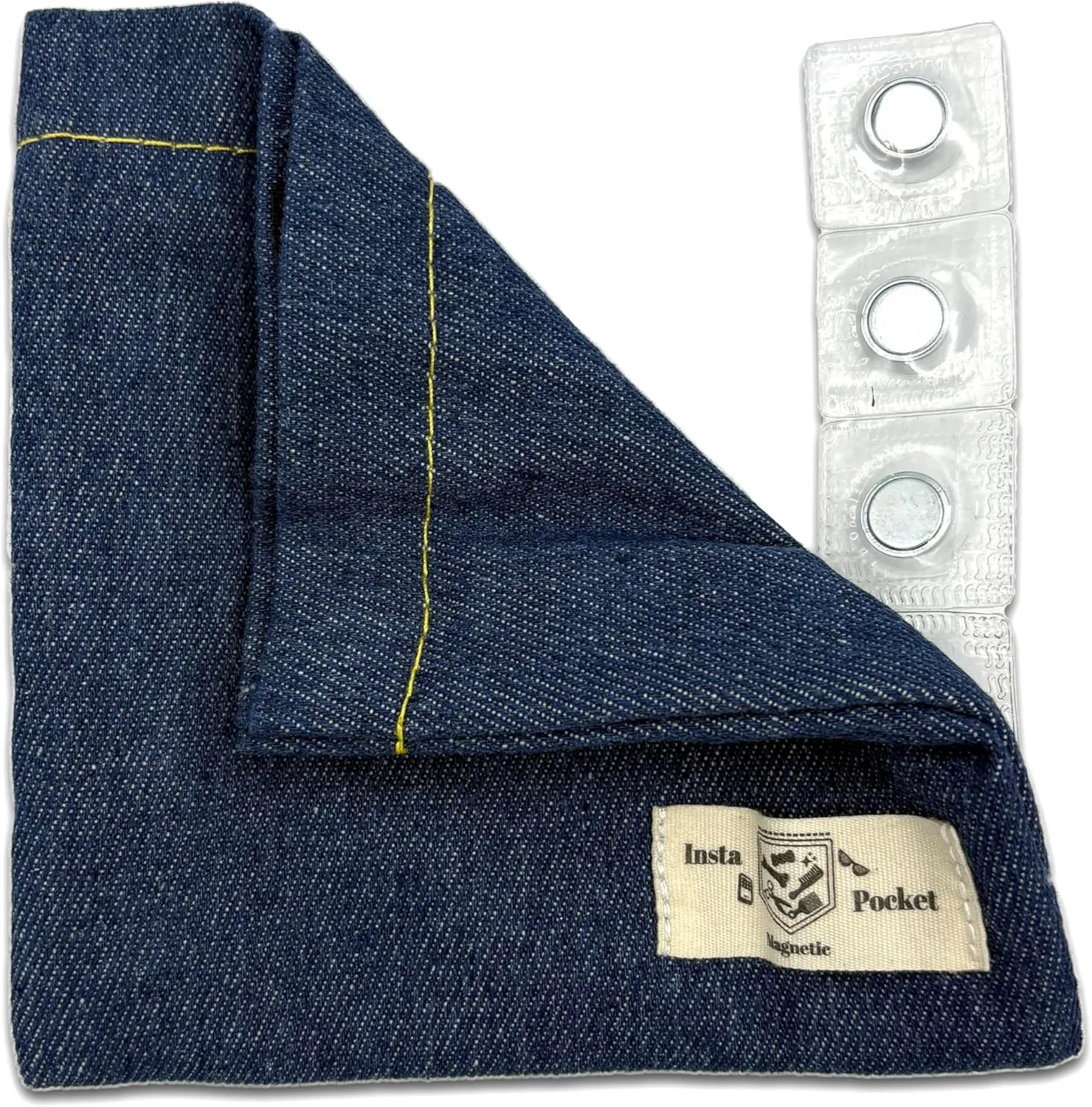 Davison Insta Pocket 6x5 Magnetic Fabric Pocket. Versatile Extra Pouch for Clothing, Bags and More. Secure Storage for Phone, Glasses, and Essentials. Easily Attachable with Strong Sewn-In Magnets