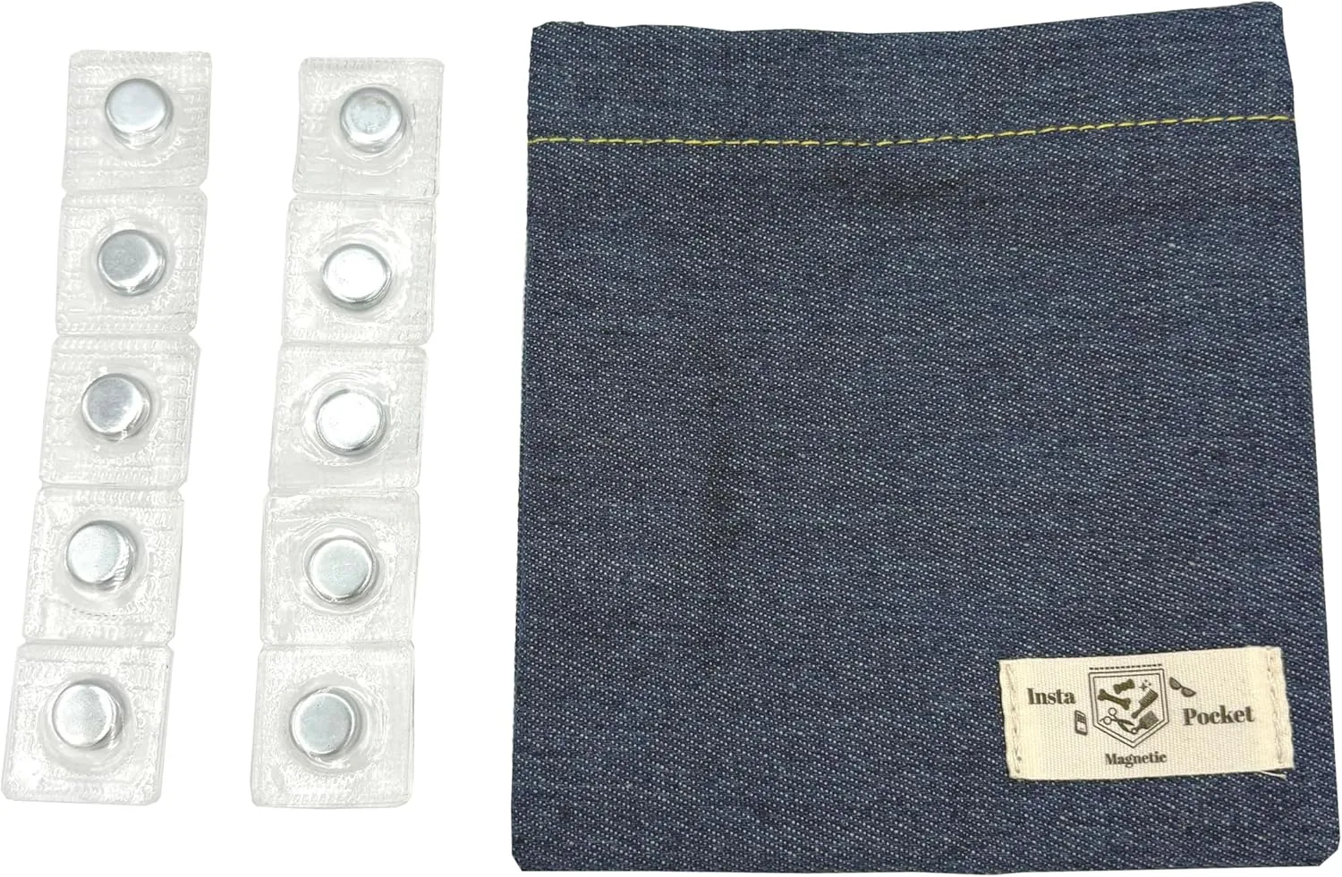 Davison Insta Pocket 6x5 Magnetic Fabric Pocket. Versatile Extra Pouch for Clothing, Bags and More. Secure Storage for Phone, Glasses, and Essentials. Easily Attachable with Strong Sewn-In Magnets