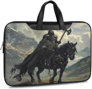 Death Dealer Viking On Horse Laptop Bag PU Leather Computer Tote Bag Carrying Case Messenger Bag with Handle