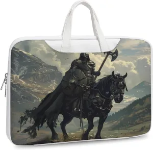 Death Dealer Viking On Horse Laptop Bag PU Leather Computer Tote Bag Carrying Case Messenger Bag with Handle