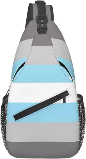 Demiboy Pride Flag Chest Sling Bag Crossbody Shoulder Backpack Bag Gym Cycling Daypack Travel Hiking Cross Bag