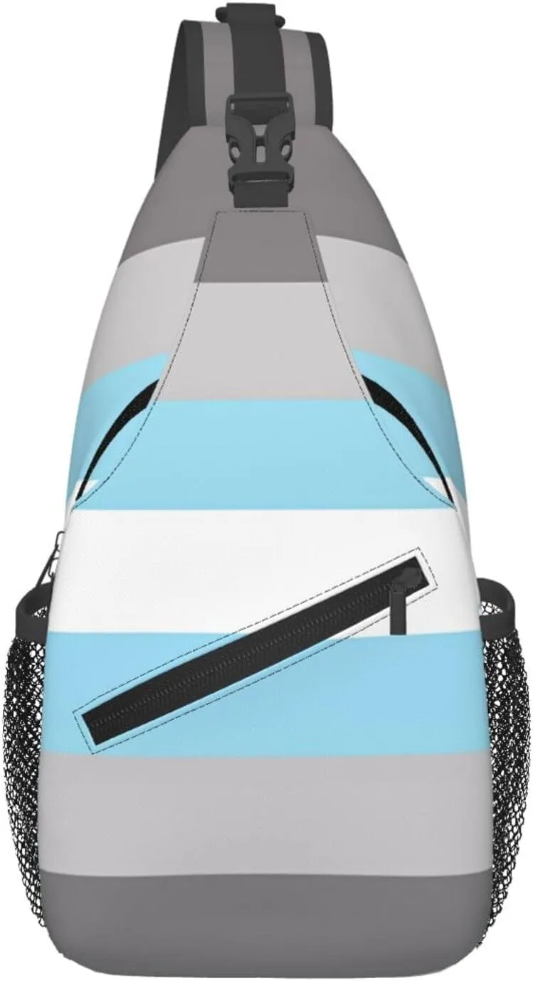Demiboy Pride Flag Chest Sling Bag Crossbody Shoulder Backpack Bag Gym Cycling Daypack Travel Hiking Cross Bag