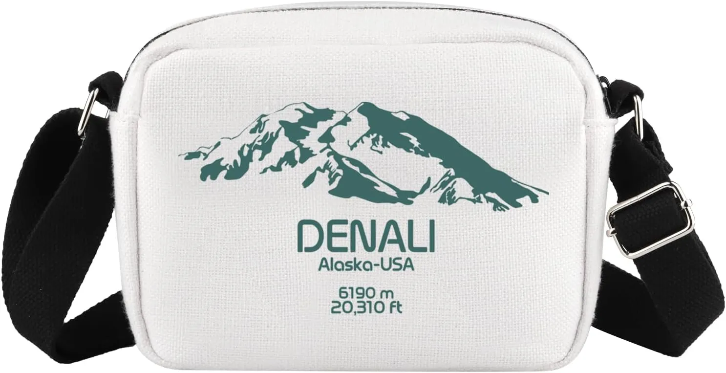 Denali Alaska National Park Gift Hiking Lover Gift Alaska Travel Park Camping Crossbody Bag