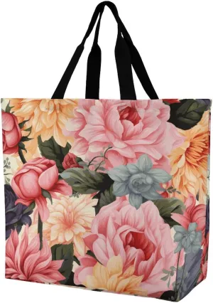 Depict A Leopard Beach Bag Reusable Tote Bag Foldable Grocery Bags Women Shopping Bags for Daily Essentials